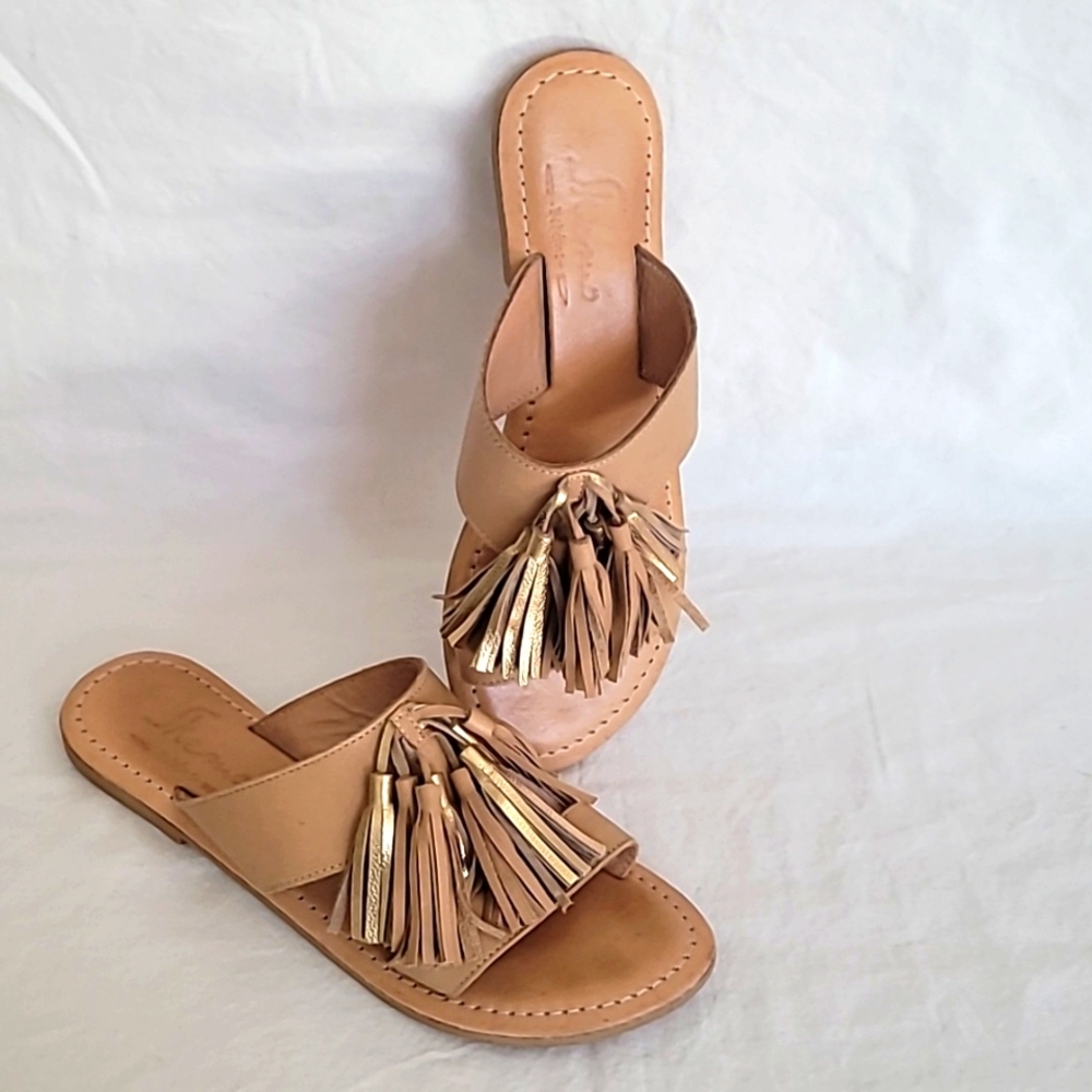 Skemo Boheme Tassle Slide Flat Natural